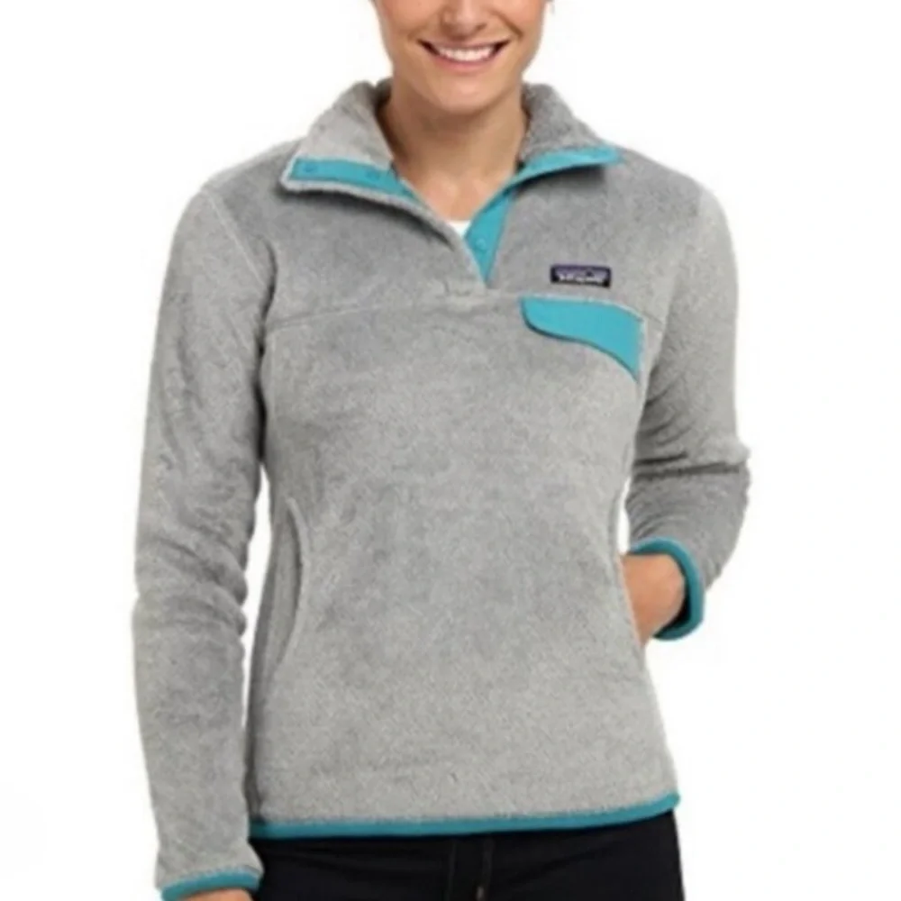 Patagonia re-tool snap-t fleece Gray Teal Teddy Jacket 2175